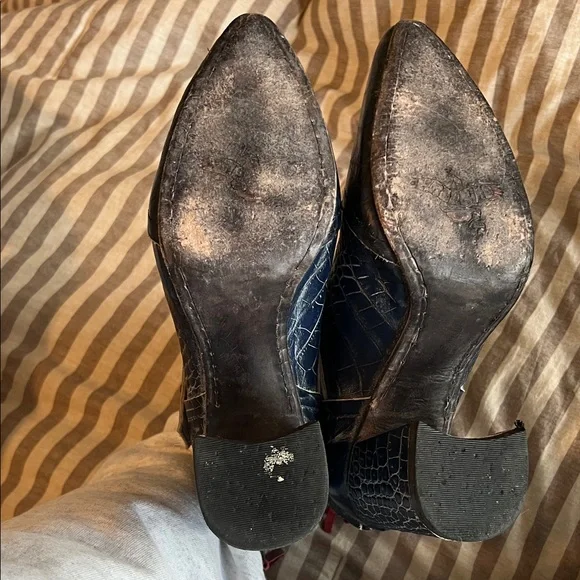 Freebird by Steven Navy Crocodile Heeled Boots - Picture 4 of 4